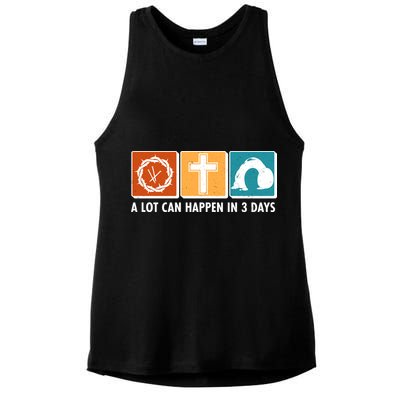 A Lot Can Happened In Three Days Jesus Resurrection Ladies PosiCharge Tri-Blend Wicking Tank
