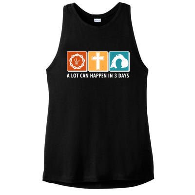 A Lot Can Happened In Three Days Jesus Resurrection Ladies PosiCharge Tri-Blend Wicking Tank