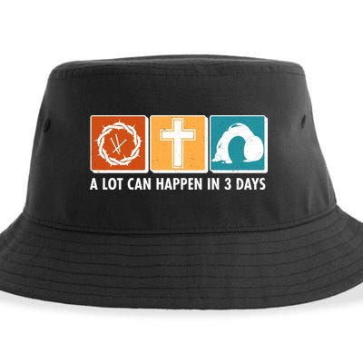 A Lot Can Happened In Three Days Jesus Resurrection Sustainable Bucket Hat