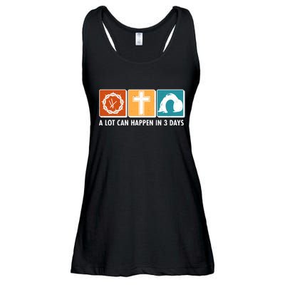 A Lot Can Happened In Three Days Jesus Resurrection Ladies Essential Flowy Tank