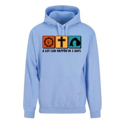 A Lot Can Happened In Three Days Jesus Resurrection Unisex Surf Hoodie