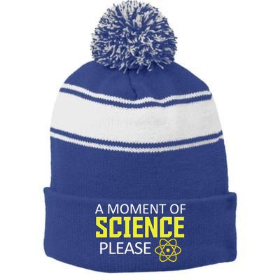 A Moment Of Science Please  Stripe Pom Pom Beanie