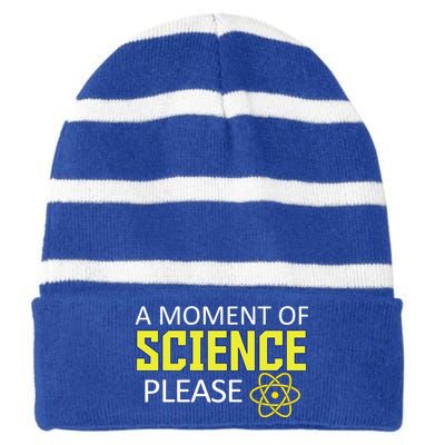 A Moment Of Science Please  Striped Beanie with Solid Band