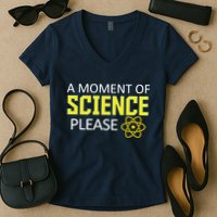 A Moment of Science Please Women's V-Neck T-Shirt