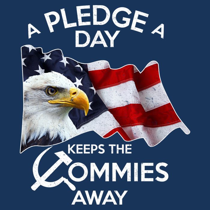 A Pledge A Dat Keeps The s Commies Away 7 Panel Mesh Trucker Snapback Hat