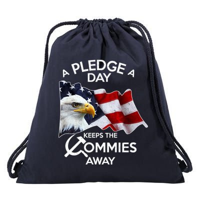 A Pledge A Dat Keeps The s Commies Away Drawstring Bag