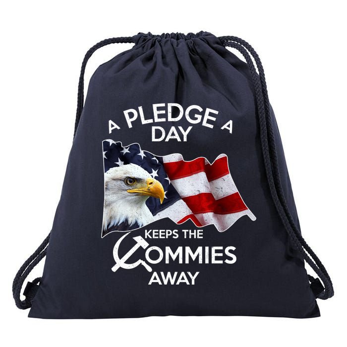 A Pledge A Dat Keeps The s Commies Away Drawstring Bag