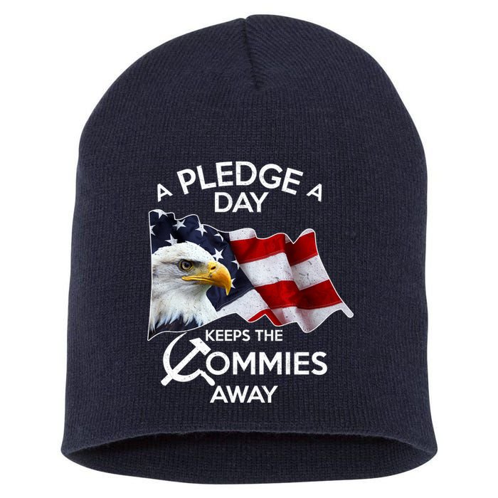 A Pledge A Dat Keeps The s Commies Away Short Acrylic Beanie