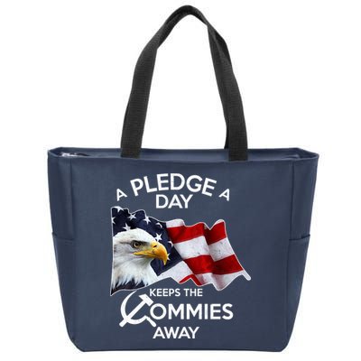 A Pledge A Dat Keeps The s Commies Away Zip Tote Bag