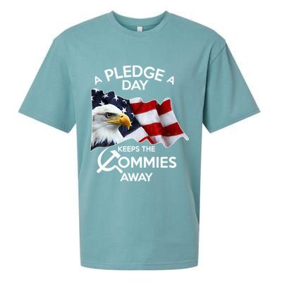 A Pledge A Dat Keeps The s Commies Away Sueded Cloud Jersey T-Shirt