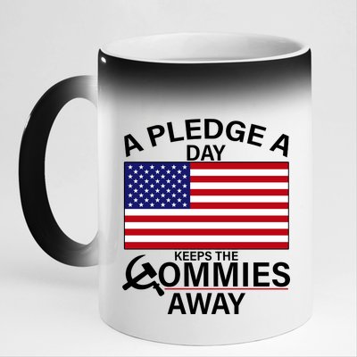 A Pledge A Day Keeps The Commies Away 11oz Black Color Changing Mug