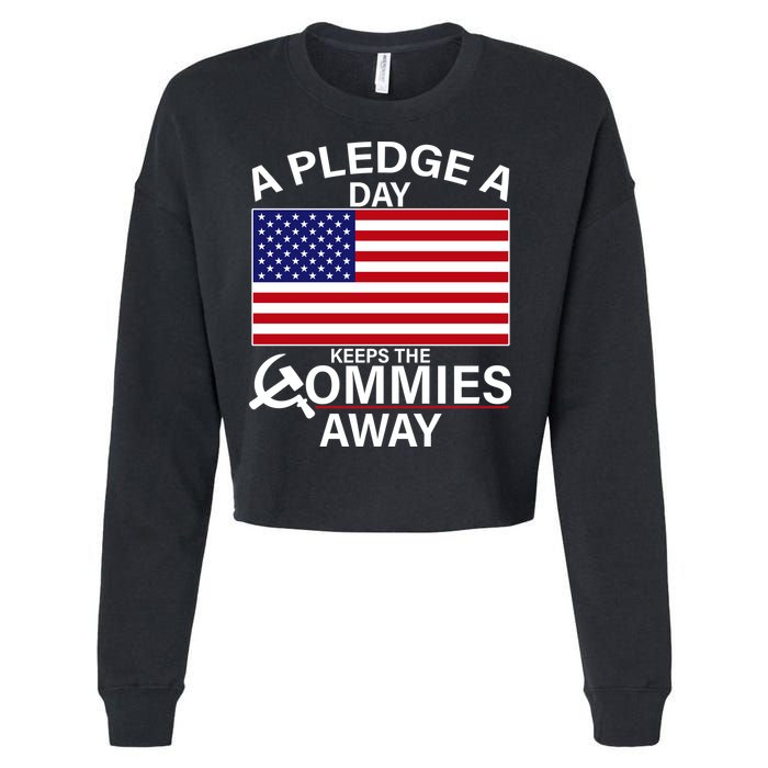 A Pledge A Day Keeps The Commies Away Cropped Pullover Crew
