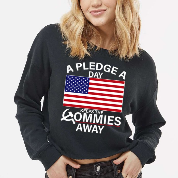 A Pledge A Day Keeps The Commies Away Cropped Pullover Crew
