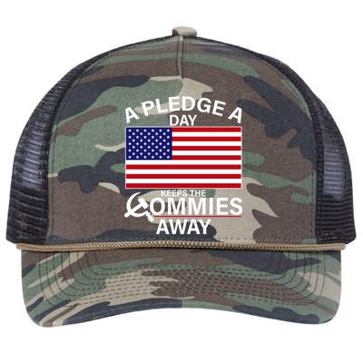 A Pledge A Day Keeps The Commies Away Retro Rope Trucker Hat Cap