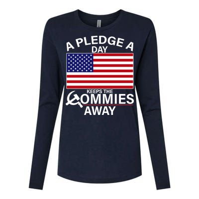 A Pledge A Day Keeps The Commies Away Womens Cotton Relaxed Long Sleeve T-Shirt