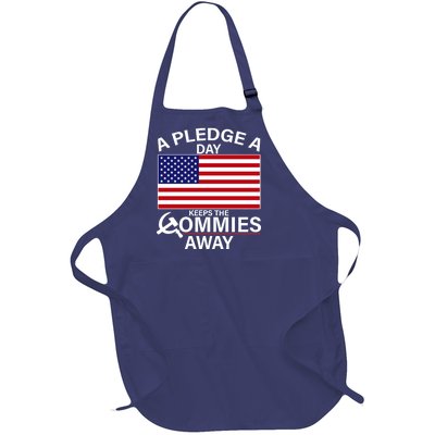 A Pledge A Day Keeps The Commies Away Full-Length Apron With Pockets