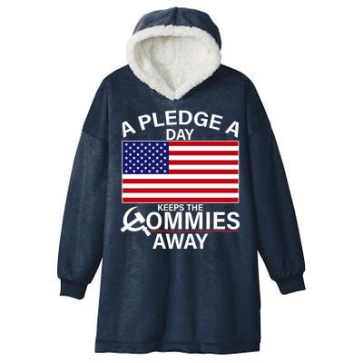 A Pledge A Day Keeps The Commies Away Hooded Wearable Blanket