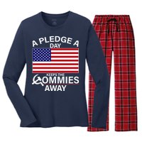 A Pledge A Day Keeps The Commies Away Women's Long Sleeve Flannel Pajama Set 