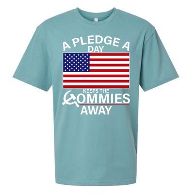 A Pledge A Day Keeps The Commies Away Sueded Cloud Jersey T-Shirt