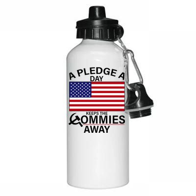 A Pledge A Day Keeps The Commies Away Aluminum Water Bottle