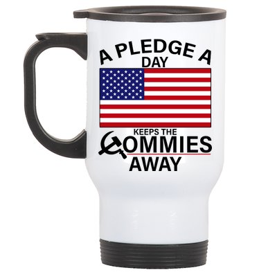 A Pledge A Day Keeps The Commies Away Stainless Steel Travel Mug