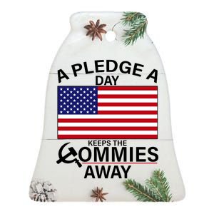 A Pledge A Day Keeps The Commies Away Ceramic Bell Ornament