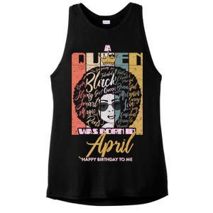 A Queen Was Born In April Ladies PosiCharge Tri-Blend Wicking Tank