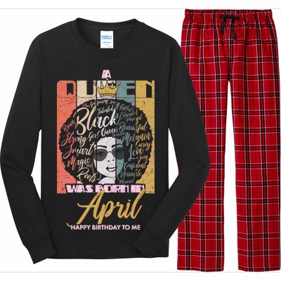 A Queen Was Born In April Long Sleeve Pajama Set