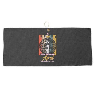 A Queen Was Born In April Large Microfiber Waffle Golf Towel