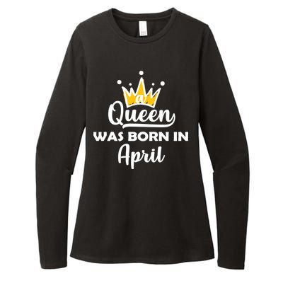 A Queen Was Born In April Birthday Womens CVC Long Sleeve Shirt