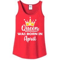 A Queen Was Born In April Birthday Ladies Essential Tank