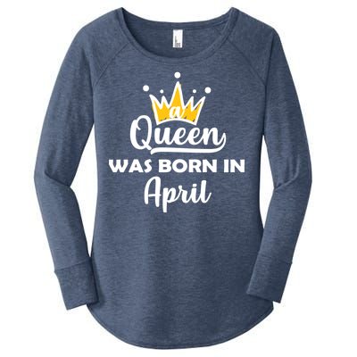 A Queen Was Born In April Birthday Women's Perfect Tri Tunic Long Sleeve Shirt