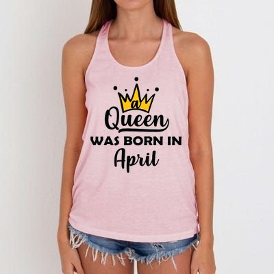 A Queen Was Born In April Birthday Women's Knotted Racerback Tank