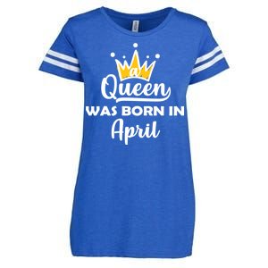 A Queen Was Born In April Birthday Enza Ladies Jersey Football T-Shirt