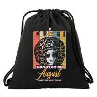 A Queen Was Born In August Drawstring Bag