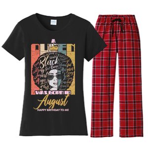 A Queen Was Born In August Women's Flannel Pajama Set