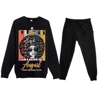 A Queen Was Born In August Premium Crewneck Sweatsuit Set