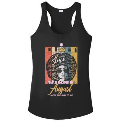 A Queen Was Born In August Ladies PosiCharge Competitor Racerback Tank