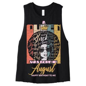 A Queen Was Born In August Women's Racerback Cropped Tank