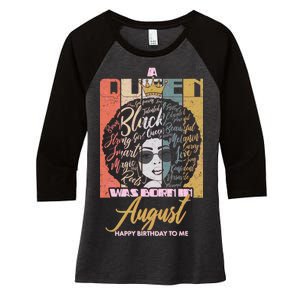 A Queen Was Born In August Women's Tri-Blend 3/4-Sleeve Raglan Shirt