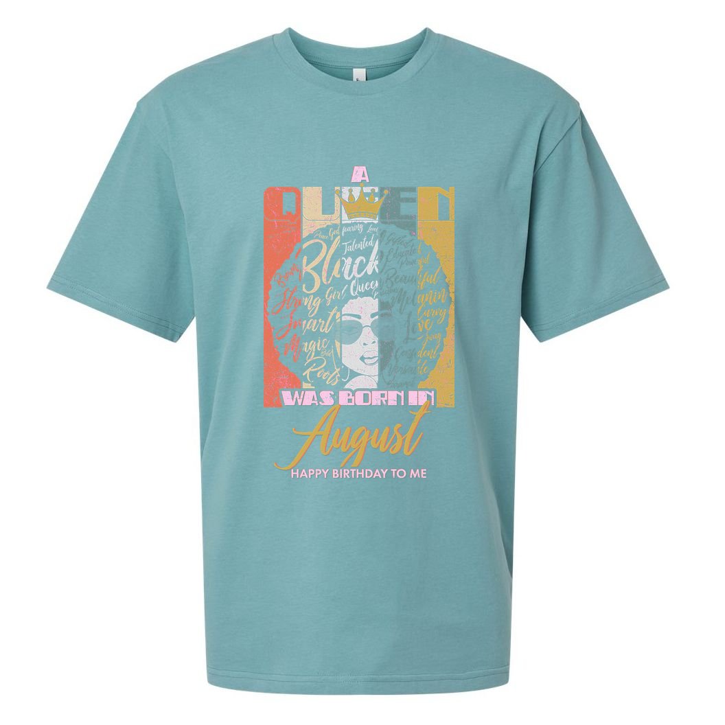 A Queen Was Born In August Sueded Cloud Jersey T-Shirt