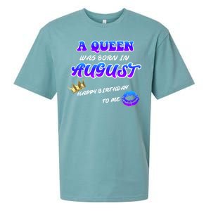 A Queen Was Born In August Happy Birthday To Me Sueded Cloud Jersey T-Shirt