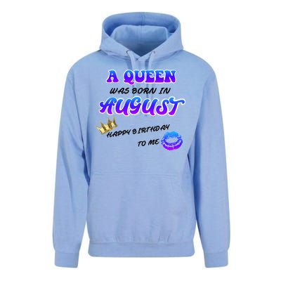 A Queen Was Born In August Happy Birthday To Me Unisex Surf Hoodie