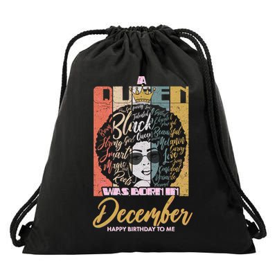 A Queen Was Born In December Drawstring Bag