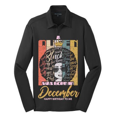 A Queen Was Born In December Silk Touch Performance Long Sleeve Polo