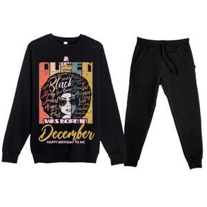 A Queen Was Born In December Premium Crewneck Sweatsuit Set