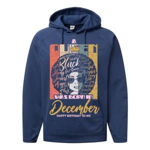 A Queen Was Born In December Performance Fleece Hoodie