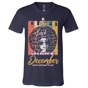 A Queen Was Born In December V-Neck T-Shirt