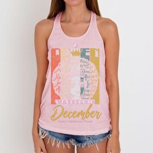 A Queen Was Born In December Women's Knotted Racerback Tank