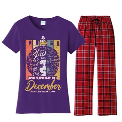 A Queen Was Born In December Women's Flannel Pajama Set